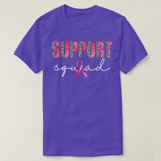 Stödja Squad Leopard Rosa Warrior Breast Cancer A T Shirt (Design framsida)