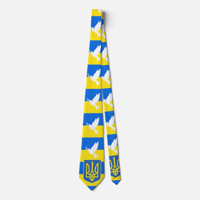 Stödja Ukraina Neck Tie Peace Dove Jackat av Arm Slips (Framsida)