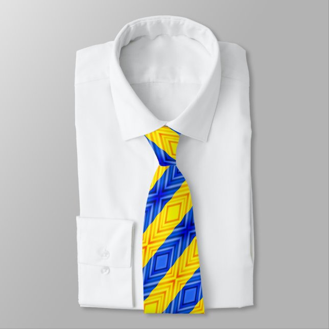 Stödja Ukraina Neck Tie Ukrainas Flagga Färg Slips (Bunden)