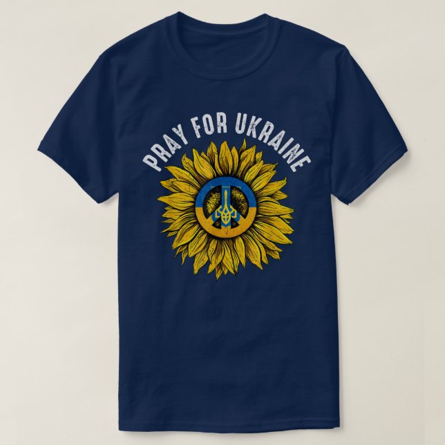 Stödja Ukraina ställ I med Ukraina Solrosblomma Fl T Shirt (Design framsida)