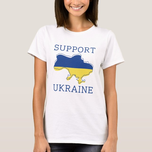 Stödja Ukraina T Shirt (Framsida)