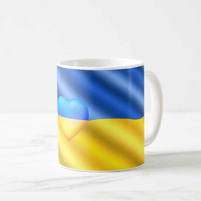 Stödja Ukrainas kaffefrihet Mugg Ukrainas Flagga (Framsida höger)