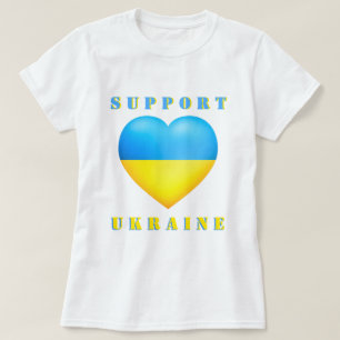 Stödja Ukrainas T-Shirt-Flagga för frihet i Ukrain T Shirt