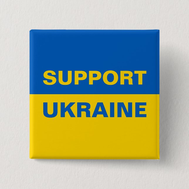 Stödja Ukrainas ukrainska Flagga Knapp (Framsida)