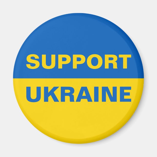 Stödja Ukrainas ukrainska Flagga Magnet (Framsidan)