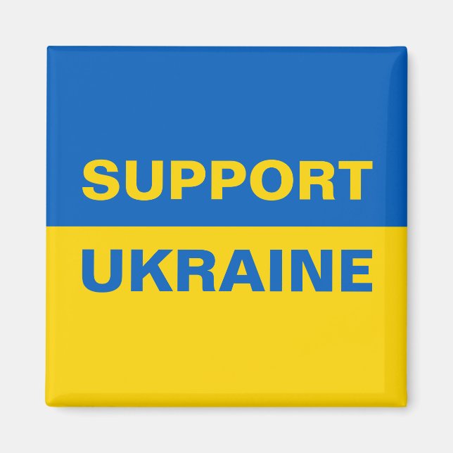 Stödja Ukrainas ukrainska Flagga Magnet (Framsidan)