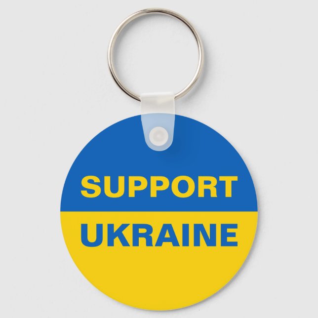 Stödja Ukrainas ukrainska Flagga Nyckelring (Framsida)
