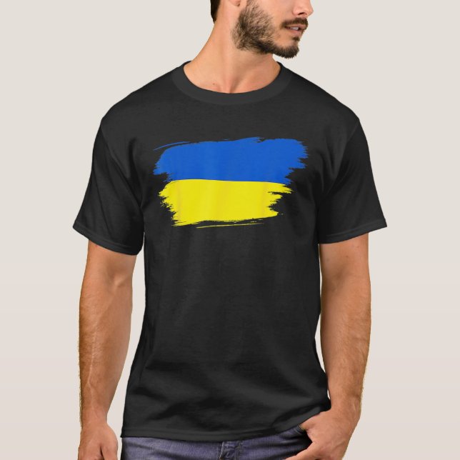 Stödja ukrainsk Flagga Vintage Ukraina T Shirt (Framsida)