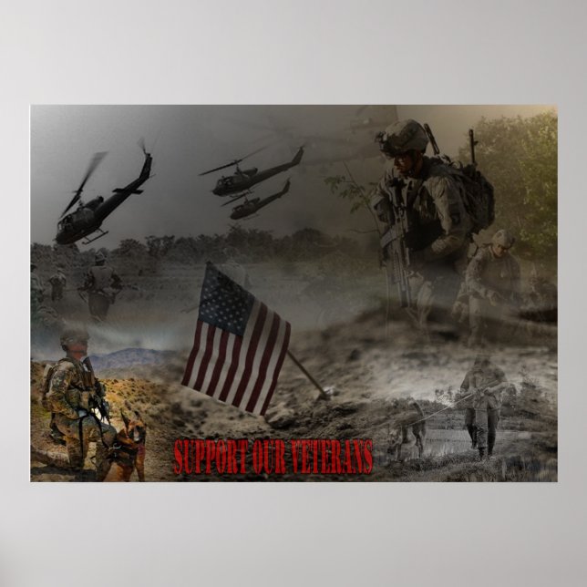 Stödja våra amerikanska veteraner poster (Framsidan)