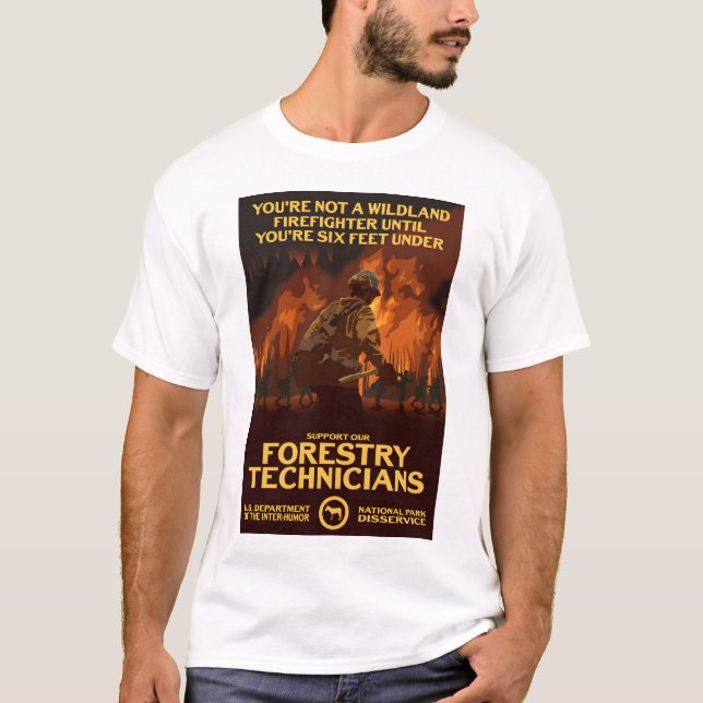 Stödja våra skogstekniker t shirt (Framsida)