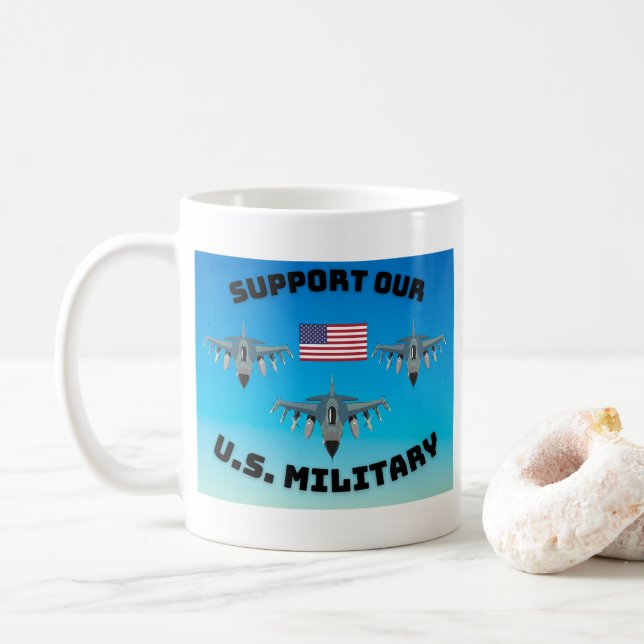 Stödja vårt amerikanska militära Mugg (Med munk)