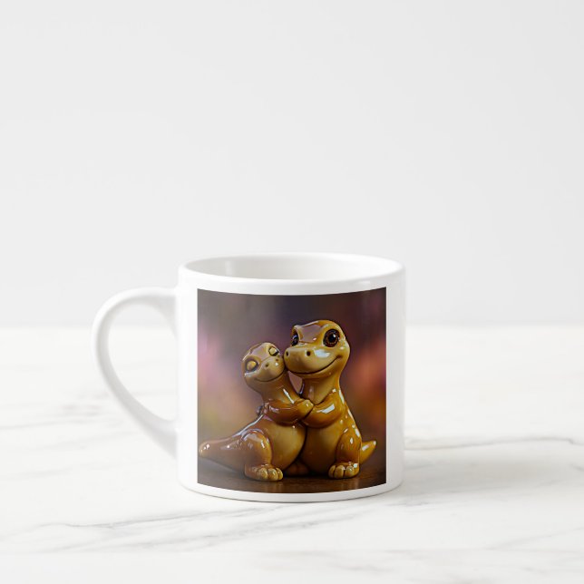 Stödjande Dino Tröst Scen Espressomugg (Vänster)