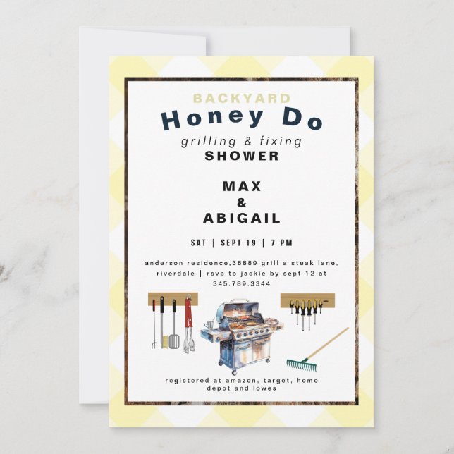 Stödraster och fixering av gula par inbjudningar (Framsida)