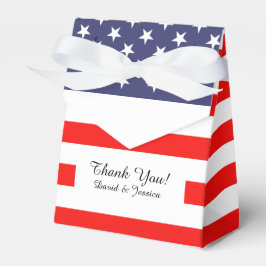 Stödruta för Patriotic American flagga bröllopsfes Presentaskar