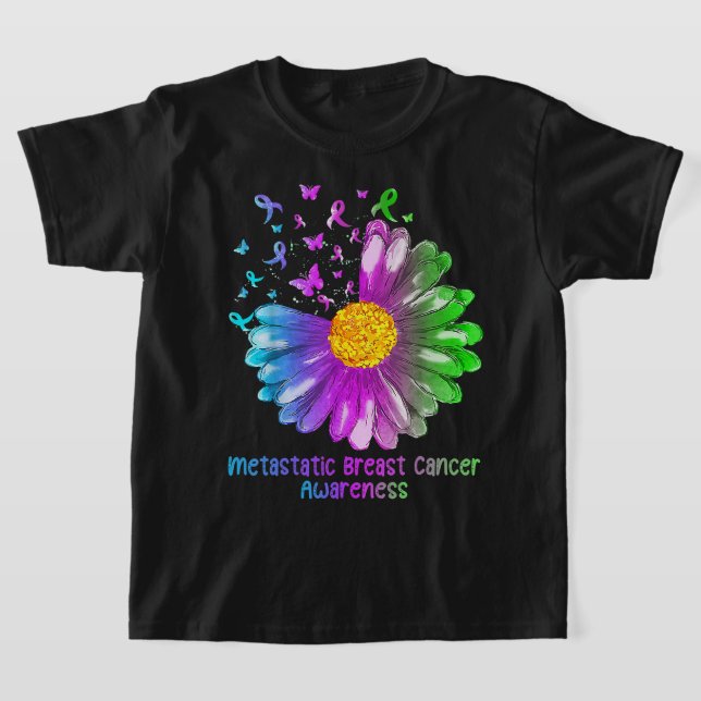 Stödruta T för bröstcancermedvetenhet vid metastas T Shirt (Laydown)