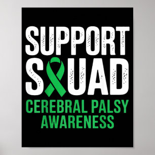 Stödteam Cerebral pares medvetenhet Grön Poster