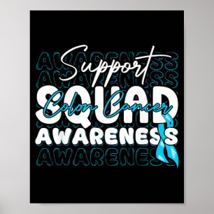 Stödteam för koloncancer medvetenhet Teal Ribbon Poster