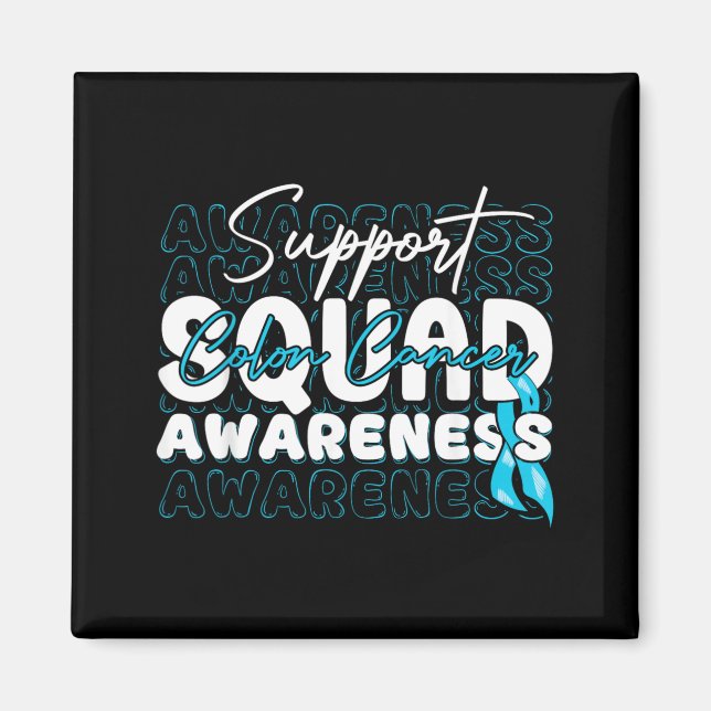 Stödteam Koloncancer Medvetenhet Teal Band Magnet (Framsidan)
