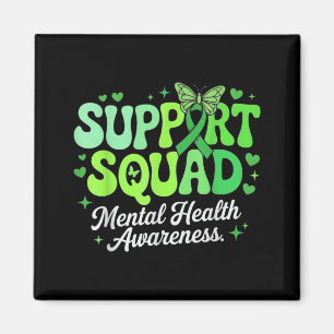 Stödteam Mental Hälsomedvetenhet Grön Band Magnet