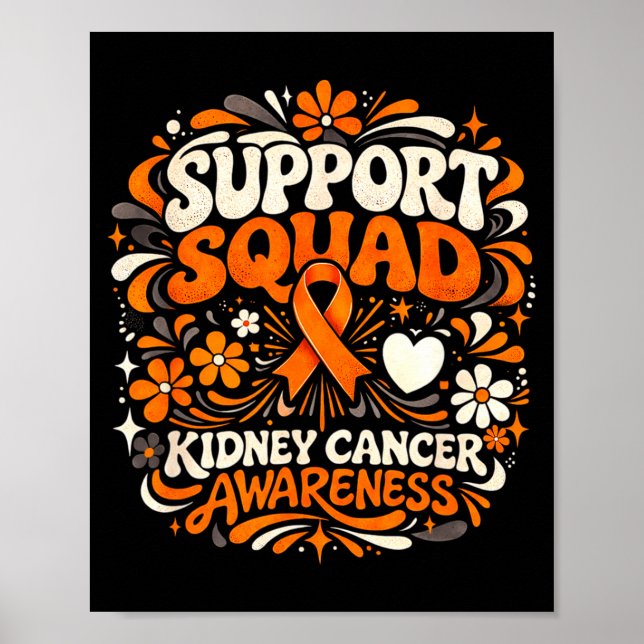 Stödteam njurcancer medvetenhet orange poster (Framsidan)