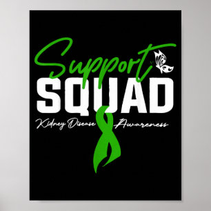 Stödteam Njursjukdom Medvetenhet Månad Grön Poster