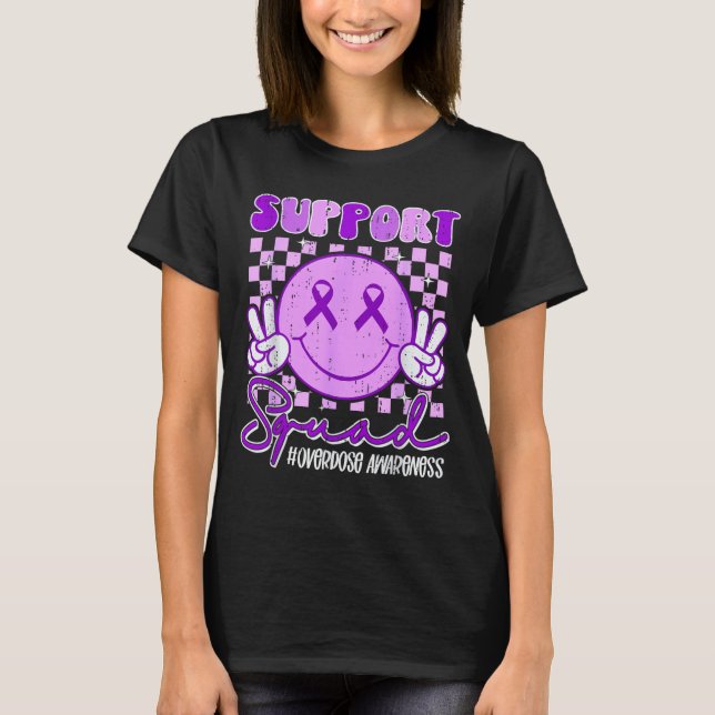 Stödteam Överdosmedvetenhet Leende Ansikte Band T Shirt (Framsida)