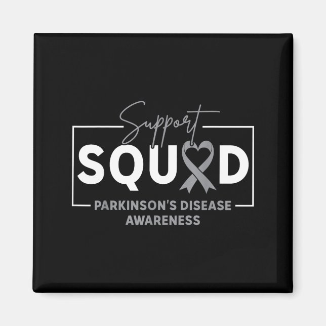 Stödteam Parkinsons Sjukdom Medvetenhet Grå Magnet (Framsidan)