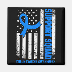 Stödtrupp Amerikansk flagga USA tjocktarmscancer Magnet