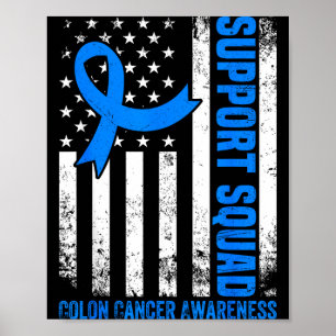 Stödtrupp amerikansk flagga usa tjocktarmscancer poster