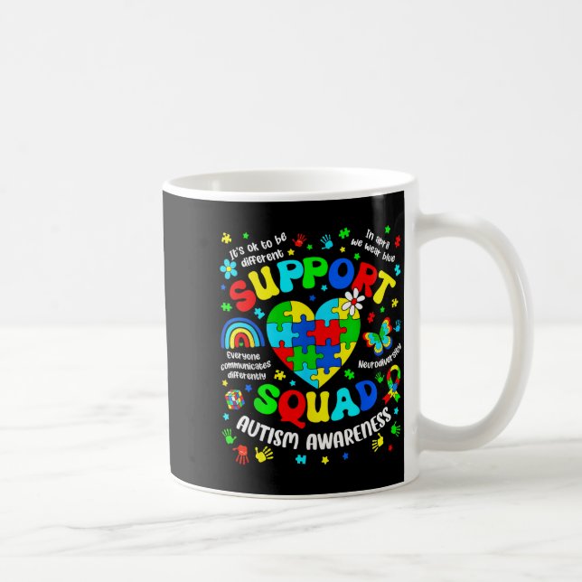 Stödtrupp autism medvetenhet pussel autistiska män kaffemugg (Höger)