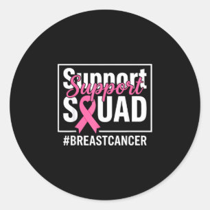 Stödtrupp bröstcancer medvetenhet rosa band  runt klistermärke