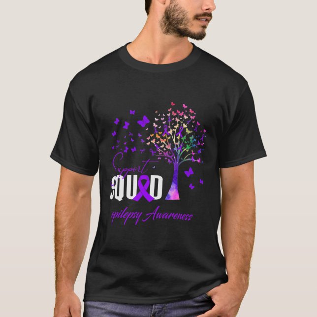 Stödtrupp för epilepsimedvetenhet  t shirt (Framsida)