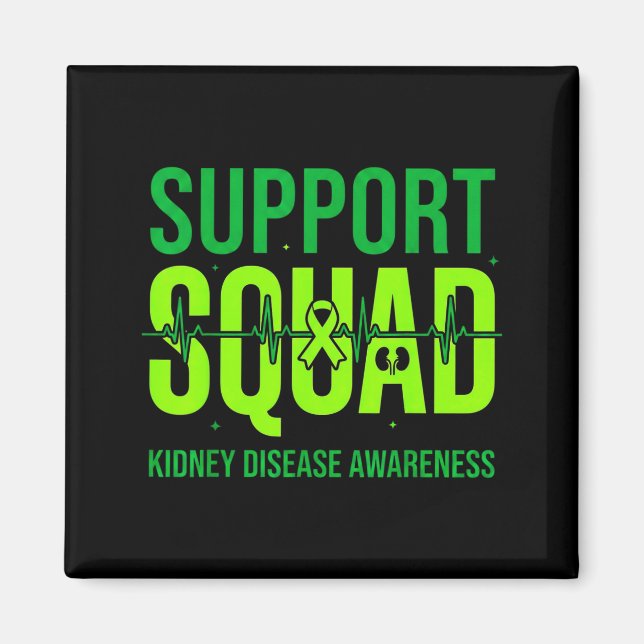 Stödtrupp Grön Band Kidney Disease Magnet (Framsidan)