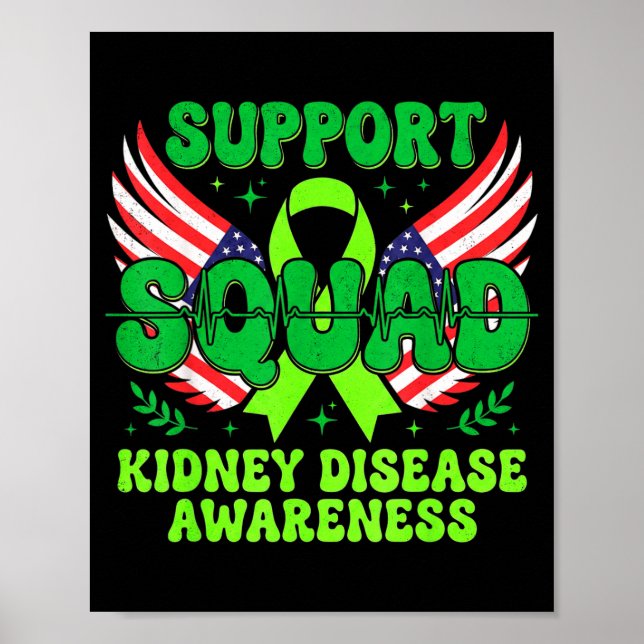 Stödtrupp Grön Band Kidney Disease Poster (Framsidan)