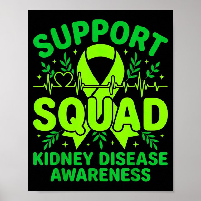 Stödtrupp Grön Band Kidney Disease Poster (Framsidan)