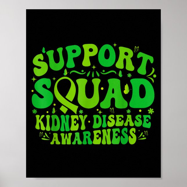 Stödtrupp grön bandspiral fjäril pkd njure poster (Framsidan)