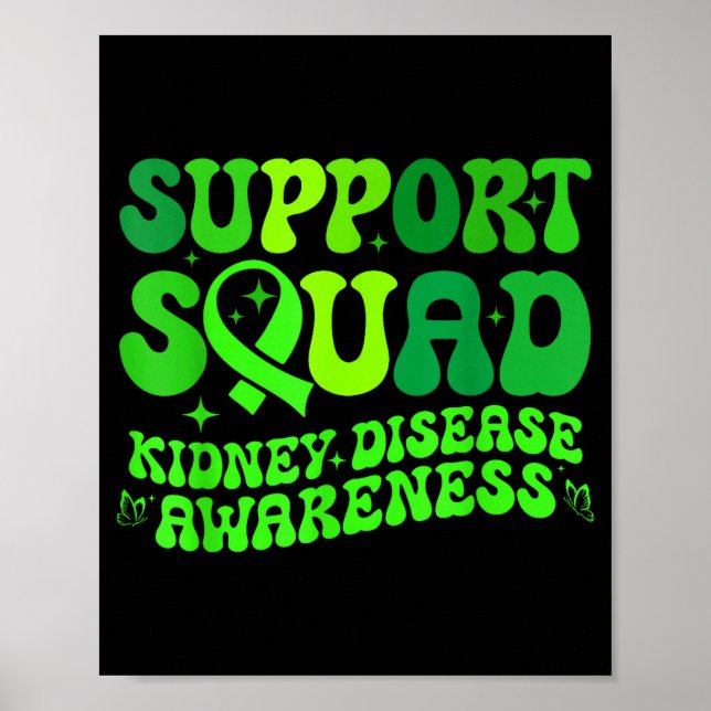 Stödtrupp grönt pkd njursjukdomsband poster (Framsidan)