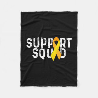 Stödtrupp _ gul bandana _ barncancer fleecefilt