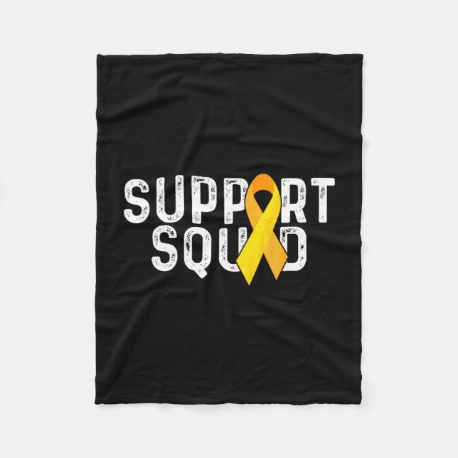 Stödtrupp _ gul bandana _ barncancer fleecefilt (Framsidan)