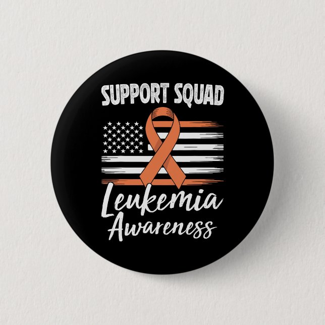 Stödtrupp Leukemi Medvetenhet Orange Band Blo Knapp (Framsida)