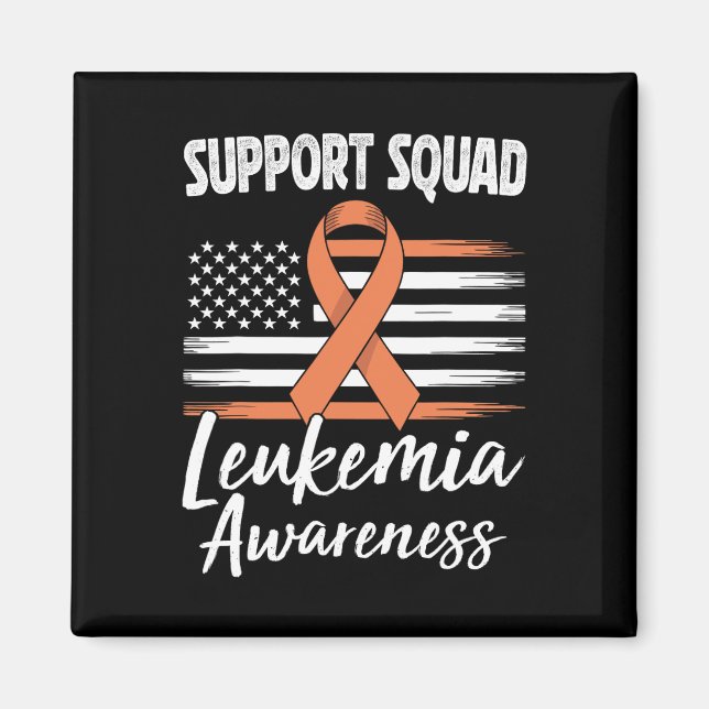 Stödtrupp Leukemi Medvetenhet Orange Band Blo Magnet (Framsidan)