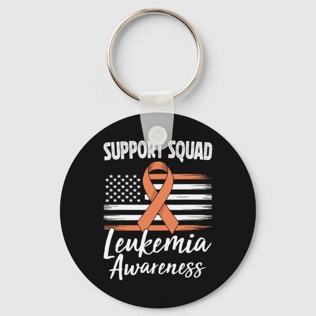 Stödtrupp Leukemi Medvetenhet Orange Band Slöja Nyckelring (Framsida)