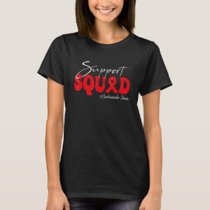Stödtrupp Medvetenhet om hjärt-kärlsjukdom Röd T Shirt