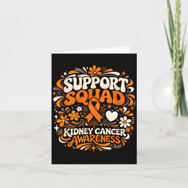 Stödtrupp njurcancer medvetenhet orange kort (Framsida)