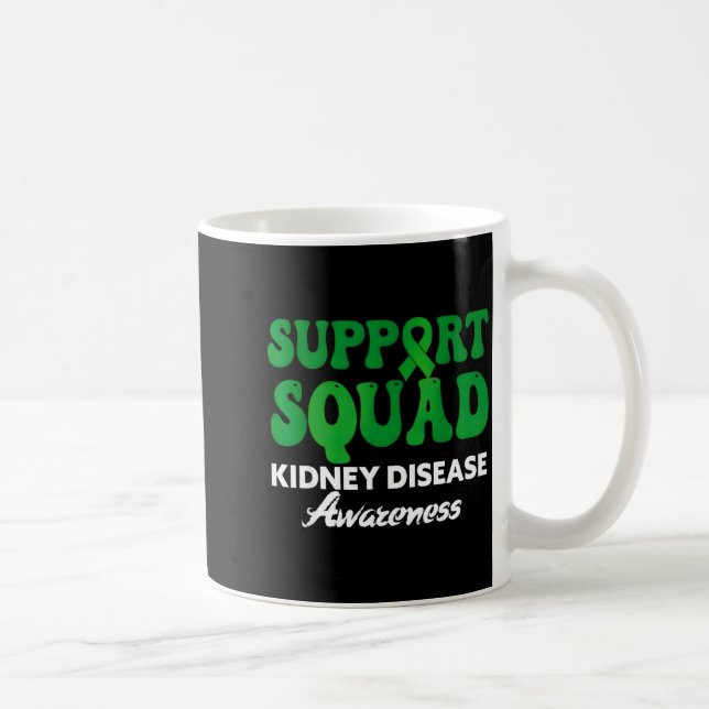 Stödtrupp njursjukdom medvetenhet grön band kaffemugg (Höger)
