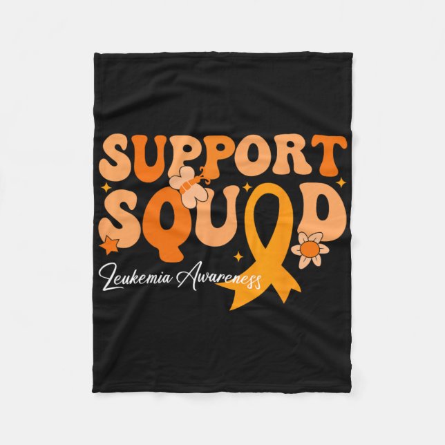 Stödtrupp Orange Band Leukemi Blodcancer  Fleecefilt (Framsidan)