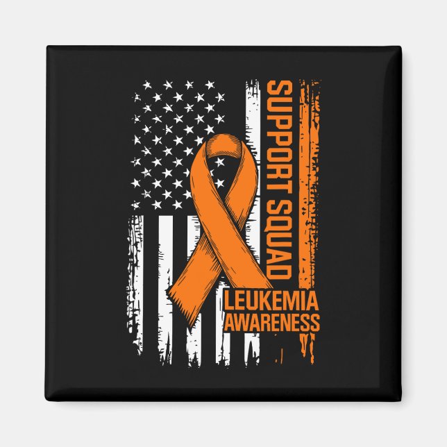 Stödtrupp Orange Band Leukemi Blodcancer  Magnet (Framsidan)