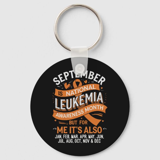 Stödtrupp Orange Band Leukemi Blodcancer  Nyckelring (Framsida)