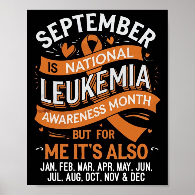 Stödtrupp Orange Band Leukemi Blodcancer  Poster (Framsidan)