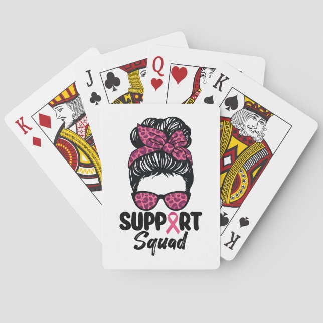 Stödtrupp Rufsigt tofs rosa krigare bröstcancer Casinokort (Baksidan)